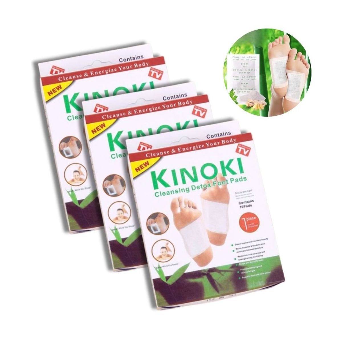 GENERICO - Kinoki Parches De Desintoxicación Para Pies x 3 Cajas