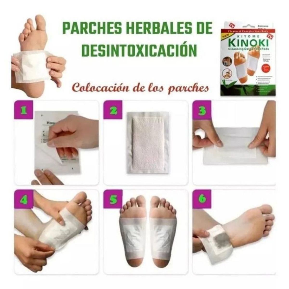 GENERICO - Kinoki Parches De Desintoxicación Para Pies