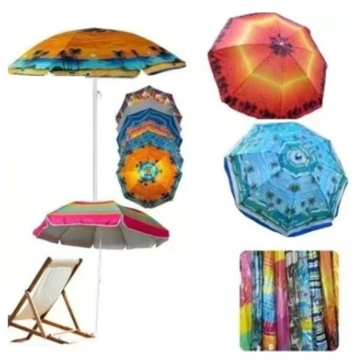 GENERICO - Sombrilla Playera Quitasol Paraguas Portátil Diámetro 150cm Verano