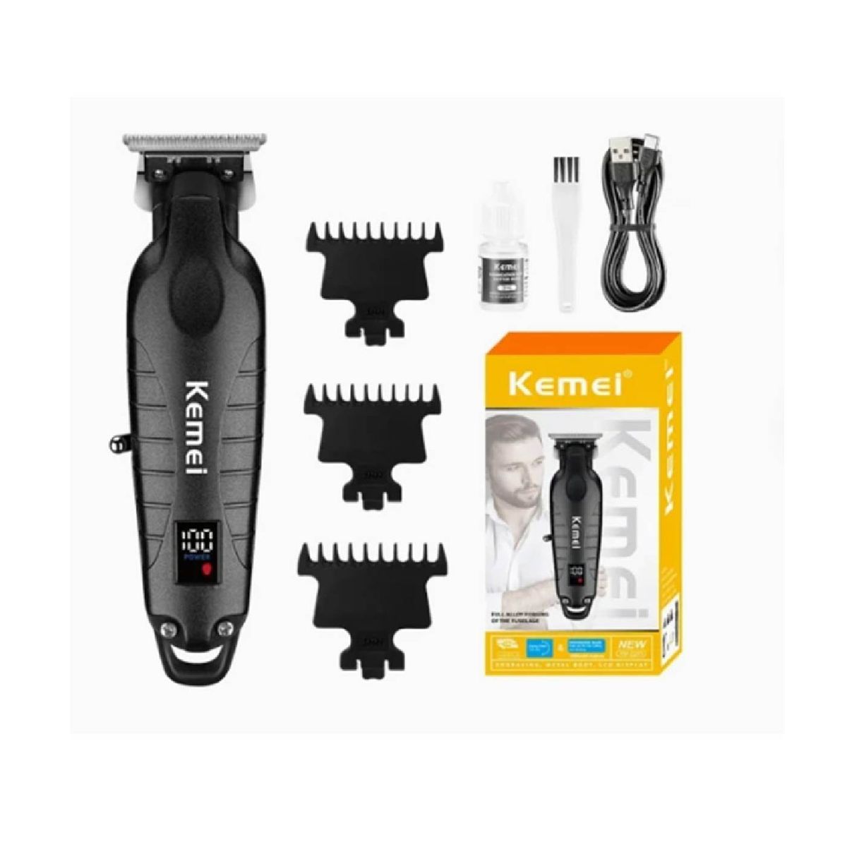 KEMEI - Maquina de cortar cabello TRIMER  Profesional  KEMEI