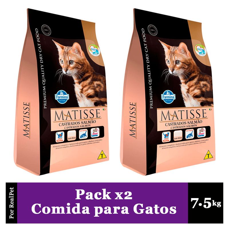 MATISSE - Pack x2 Comida de Gato Adulto Castrado Matisse Salmón 7.5 kg