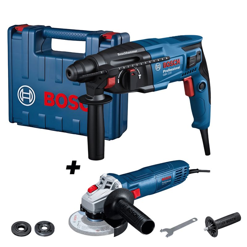 BOSCH - Rotomartillo Bosch GBH 220 SDS-PLUS + Amoladora GWS 700 - 710W