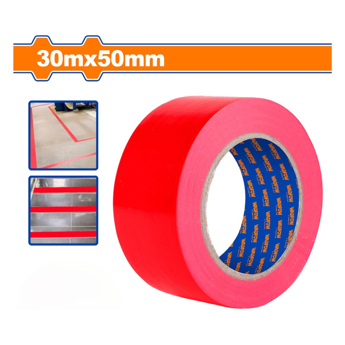 GENERICO - Pack x 3 unidades Cinta de señalizacion rojo x 30 metros x 50mm Wadfow