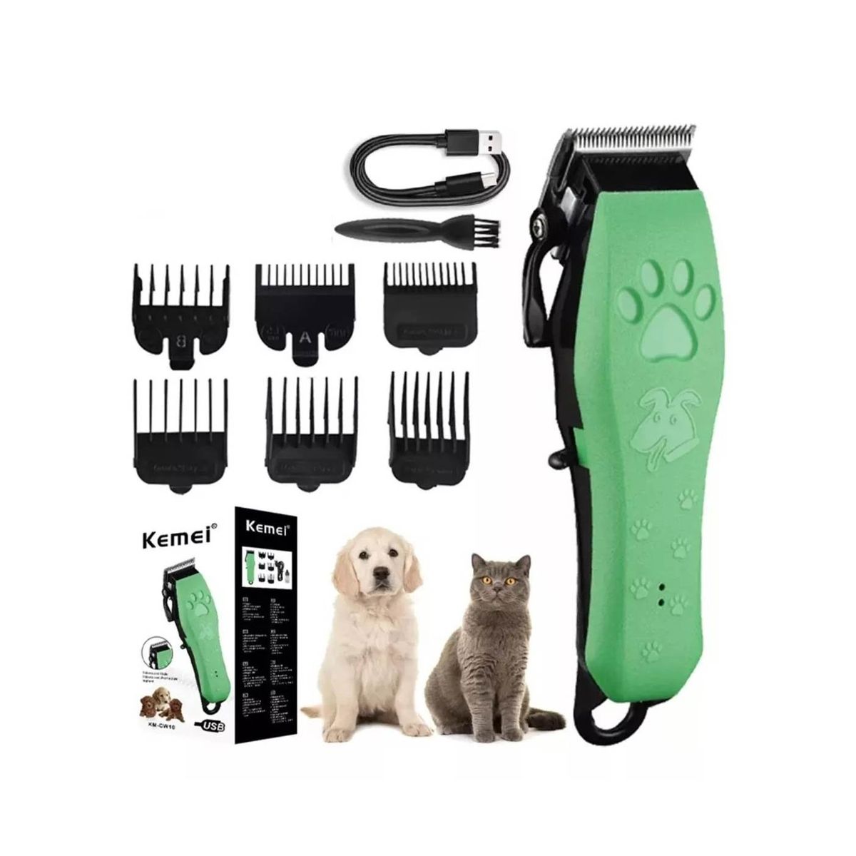 KEMEI - Maquina cortadora de pelo mascotas perro gato KEMEI