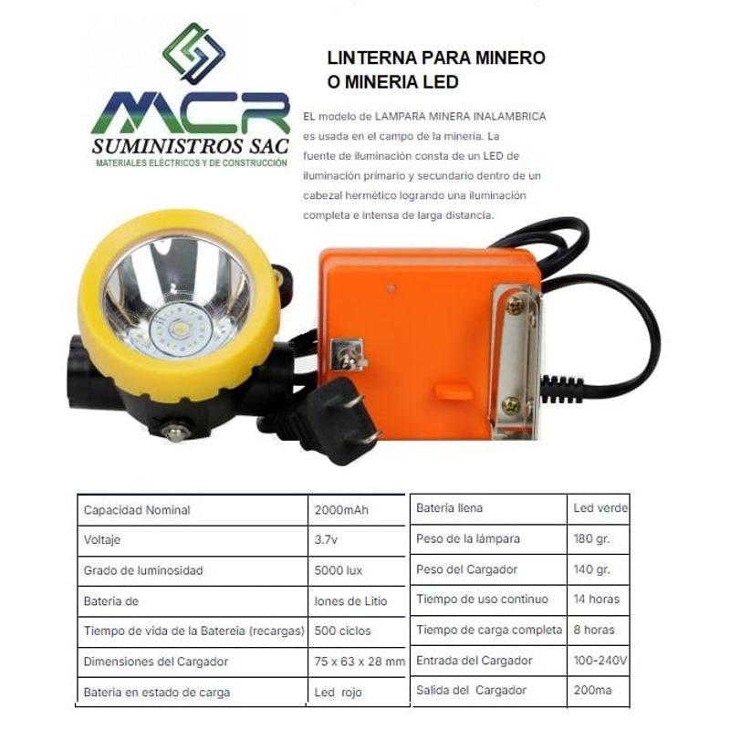 GENERICO - LINTERNA PARA MINERO O MINERIA LED