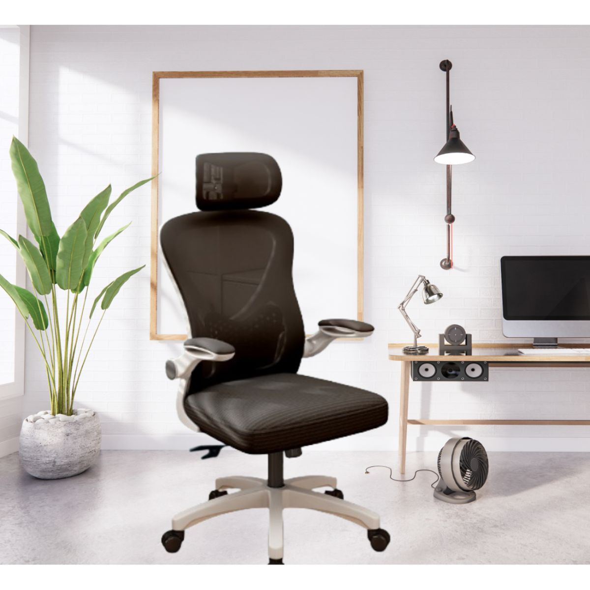 GENERICO - Sillas Ergonómica de Oficina Soporte Lumbar Ahorra Espacio Razer modelo 922 blanco y negro