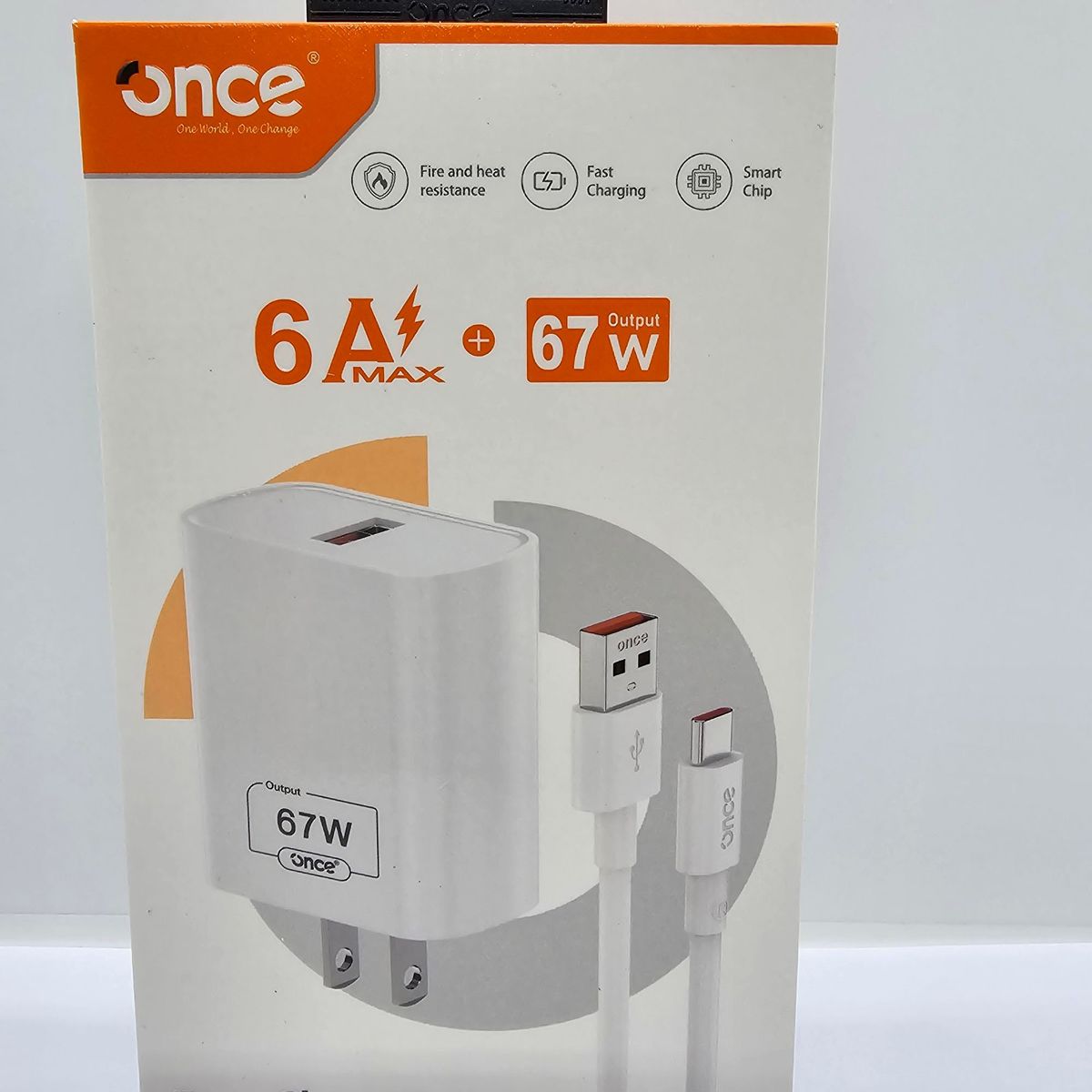 GENERICO - CARGADOR DE CELULAR ONCE 67W TYPE C  BLANCO CARGA RAPIDA