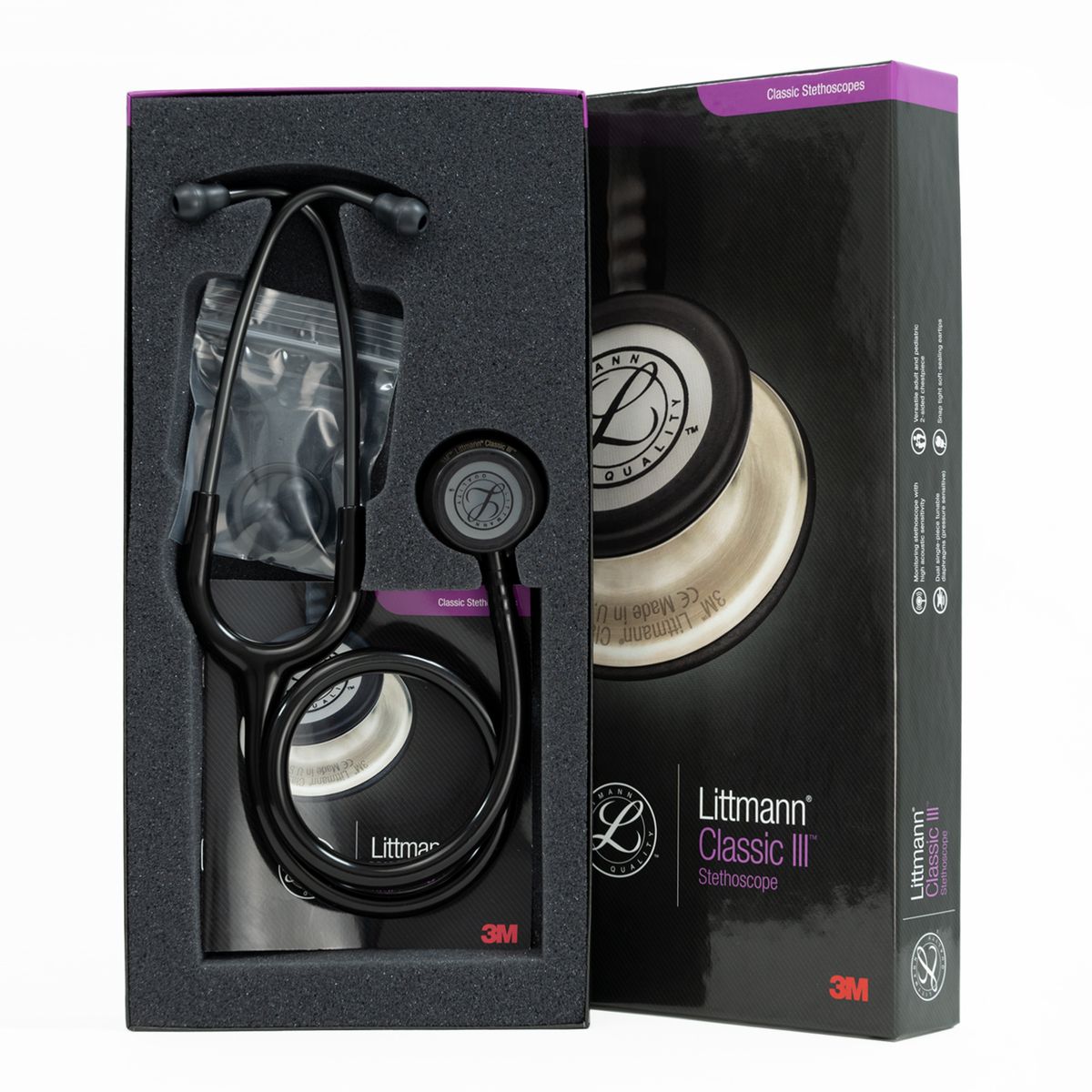 LITTMANN - Estetoscopio Littmann® Classic III™ - Negro Humo - Código 5811