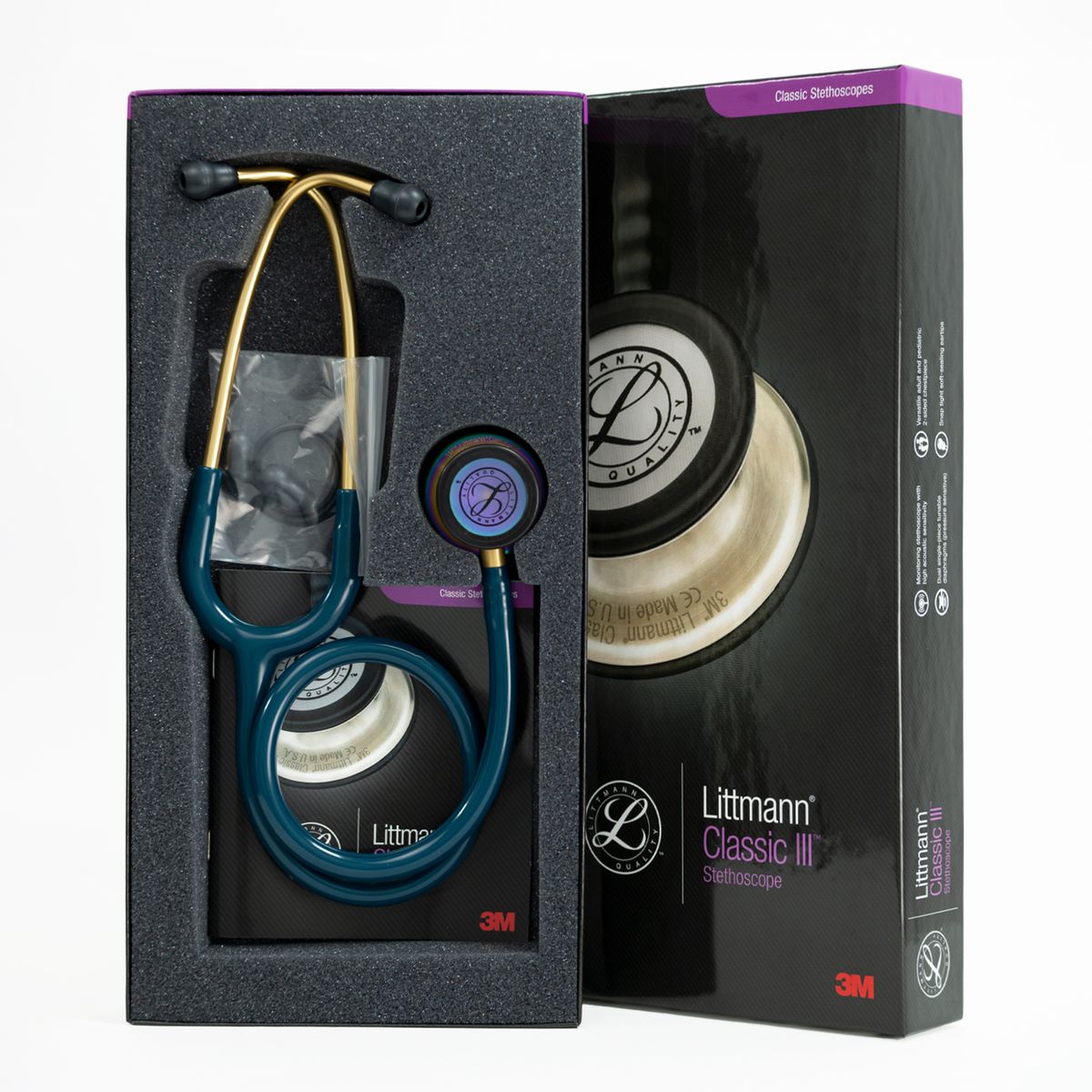 LITTMANN - Estetoscopio Littmann® Classic III™ - Azul Caribe Arcoíris - Código 5807