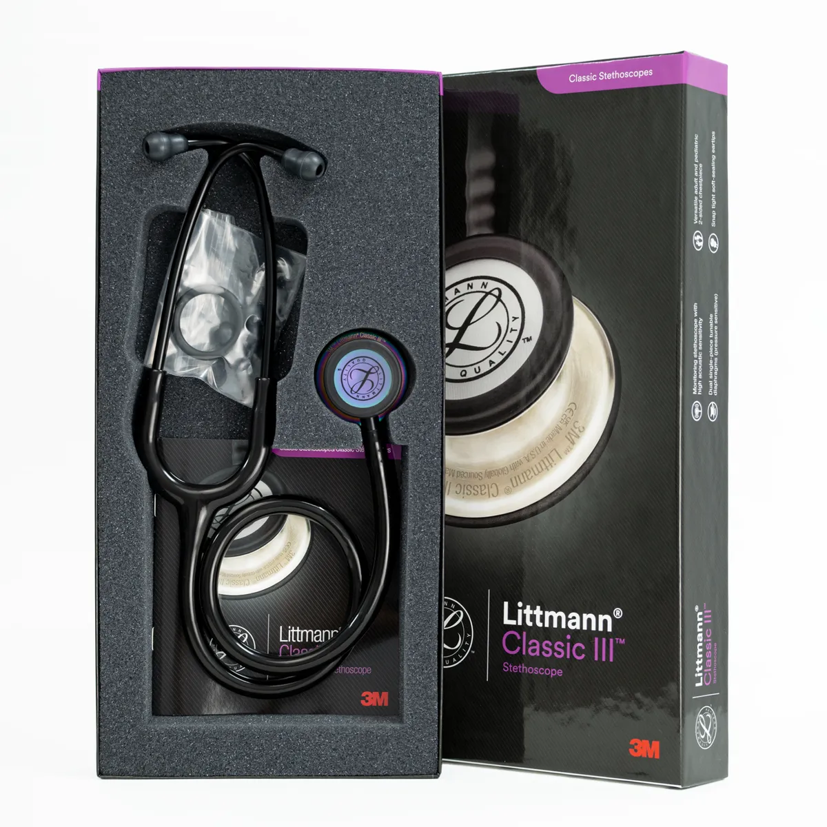 LITTMANN - Estetoscopio Littmann® Classic III™ - Negro Arcoíris - Código 5870