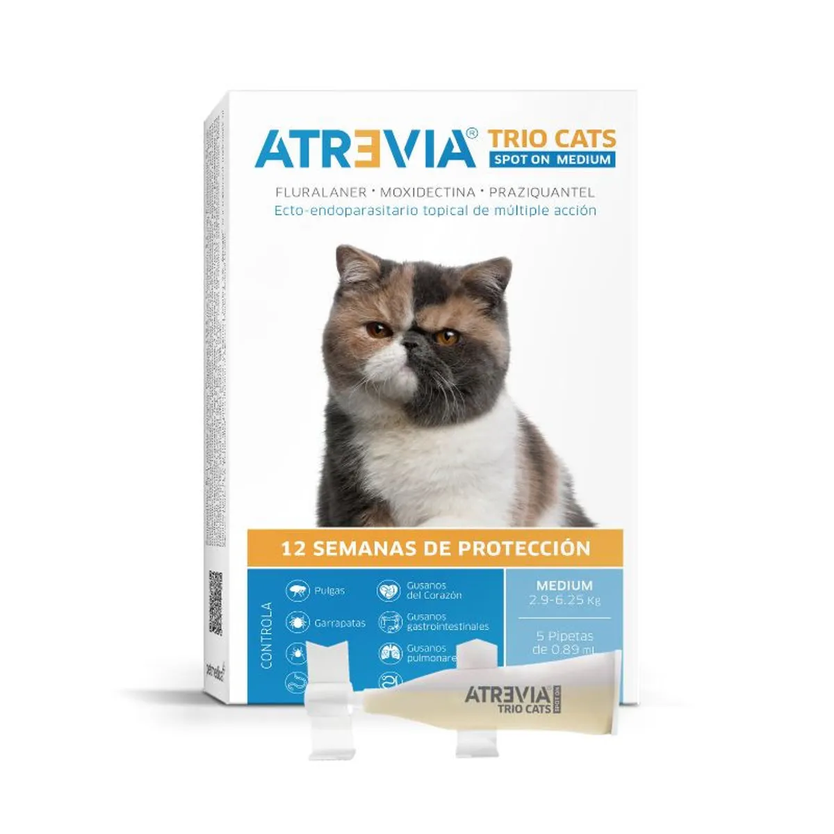ATREVIA - ANTIPULGAS PARA GATOS ATREVIA TRIO CATS - MEDIUM X 1 PIPETA