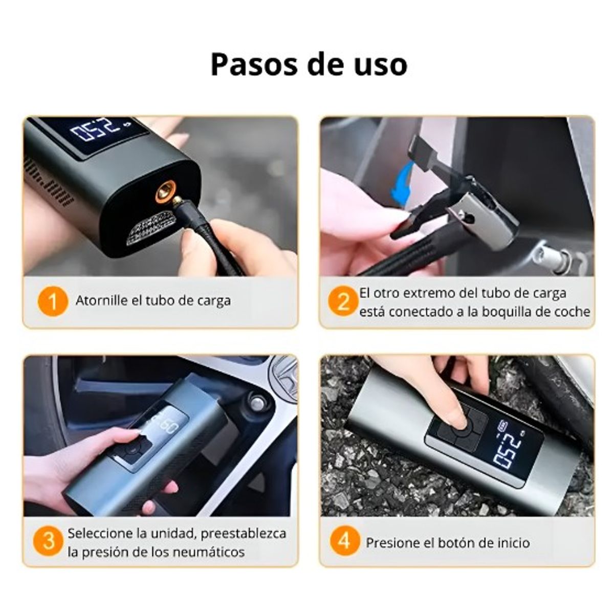 SEISA - Inflador de Llanta Multifuncional Compresor de Aire AF-C04