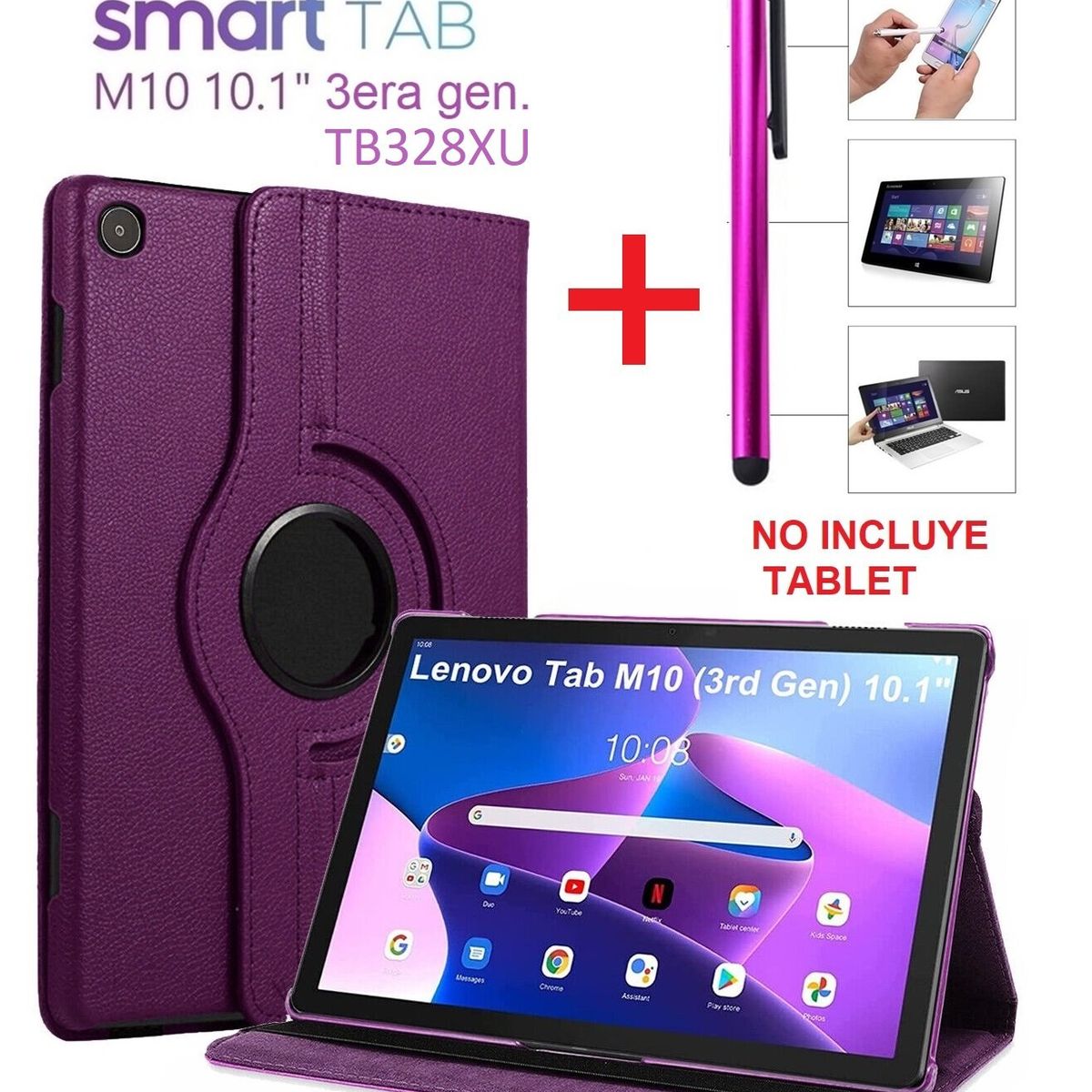 GENERICO - Funda Case + Lapiz Tactil para Lenovo M10 3era Gen 10.1 4G Lte TB328XU.