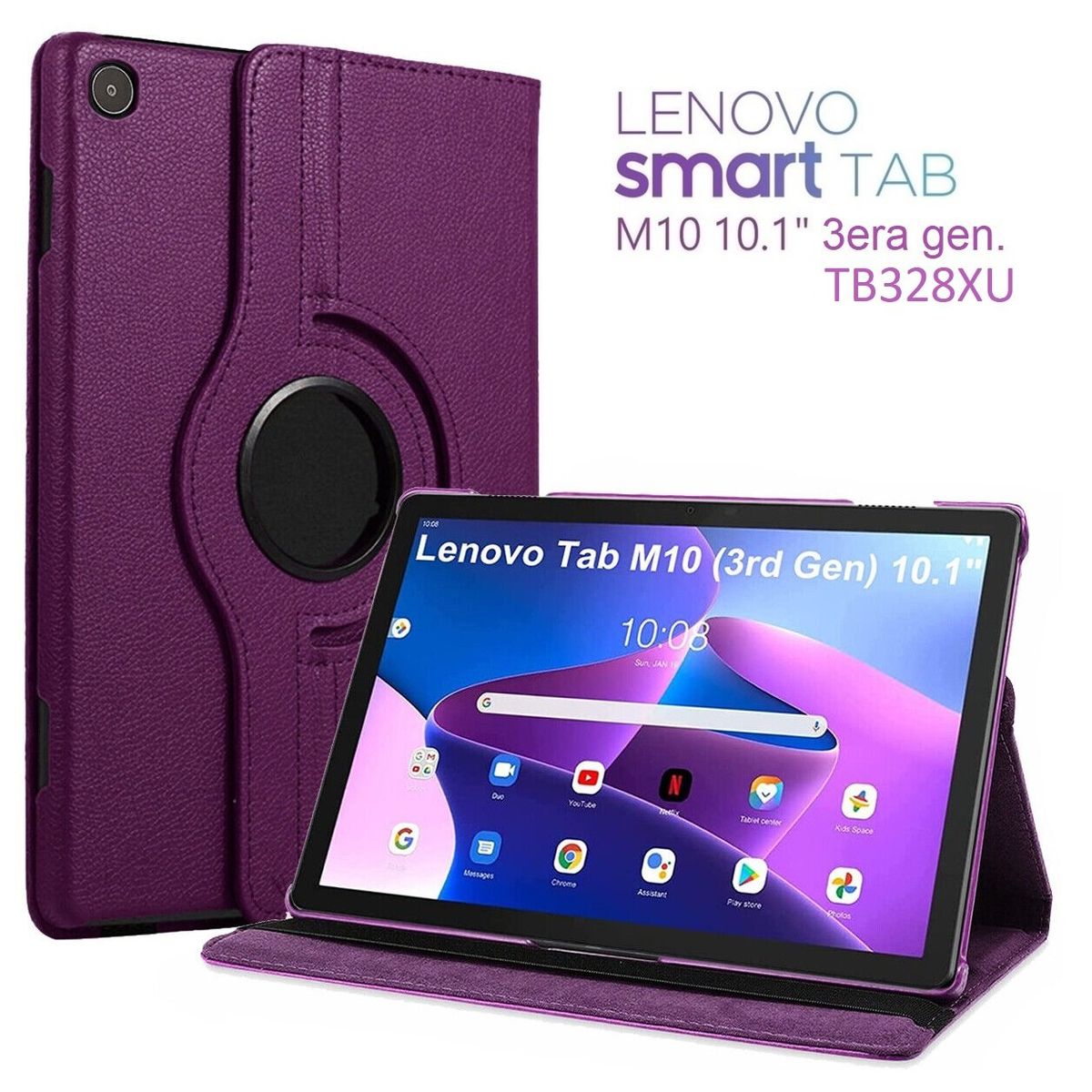 GENERICO - Funda Giratoria para Lenovo M10 3era Gen 10.1 4G Lte TB328XU Case 360°