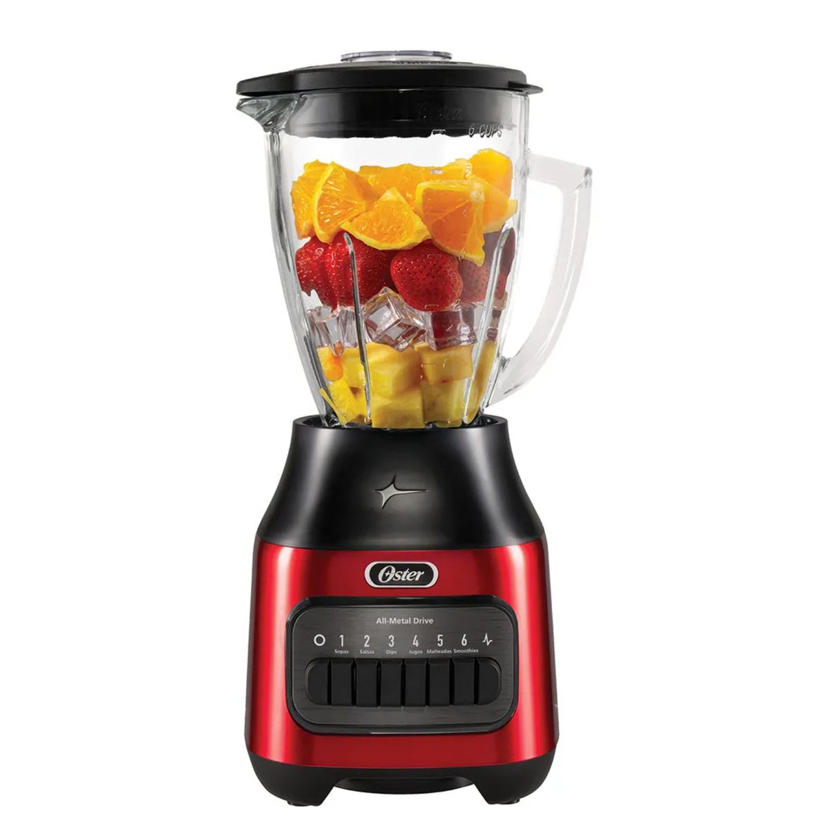 OSTER - Licuadora Oster 1.5L de 6 Velocidades BLSTPEG CPB Rojo