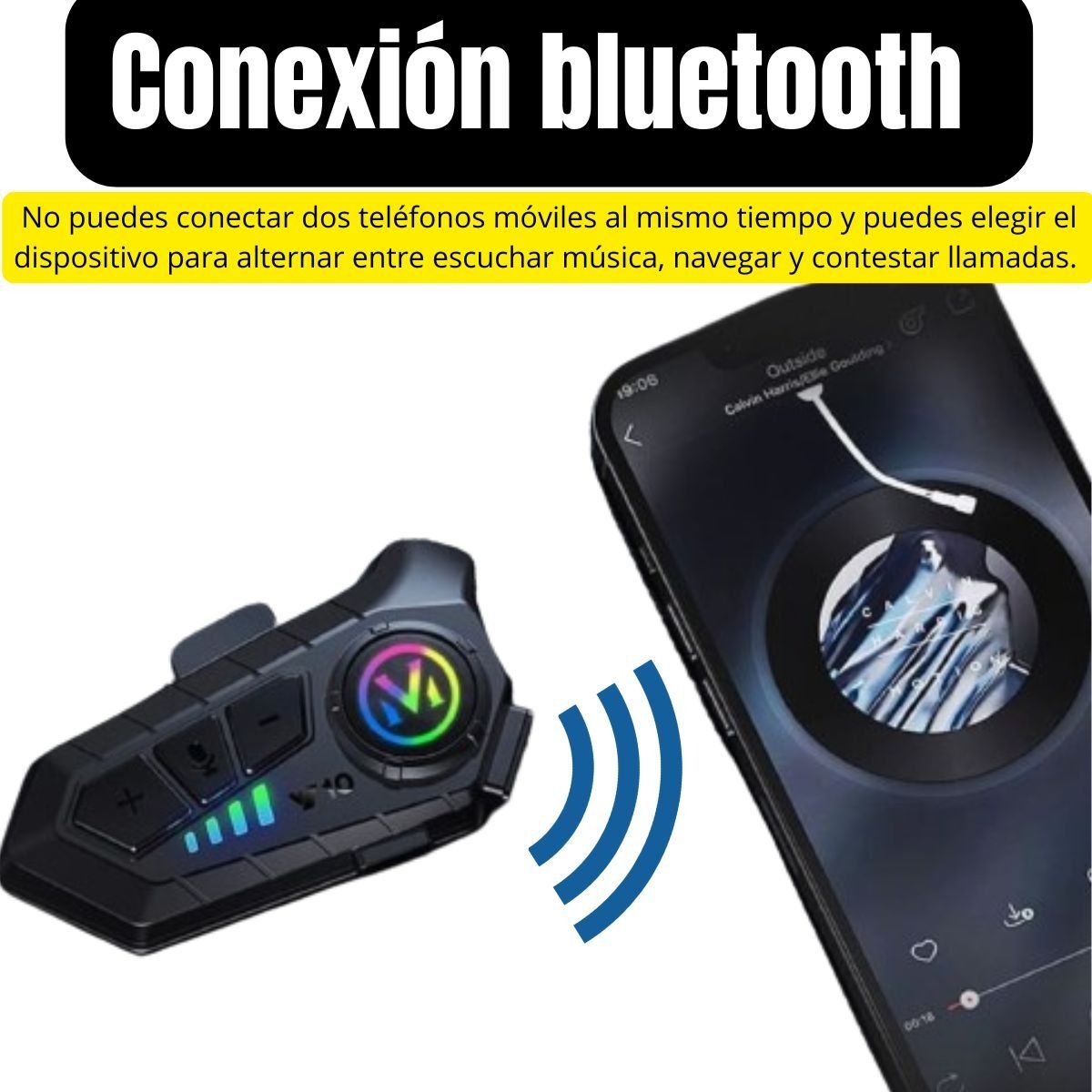 GENERICO - Auriculares Para Casco De Moto Bluetooth Inalámbrico Desmontable