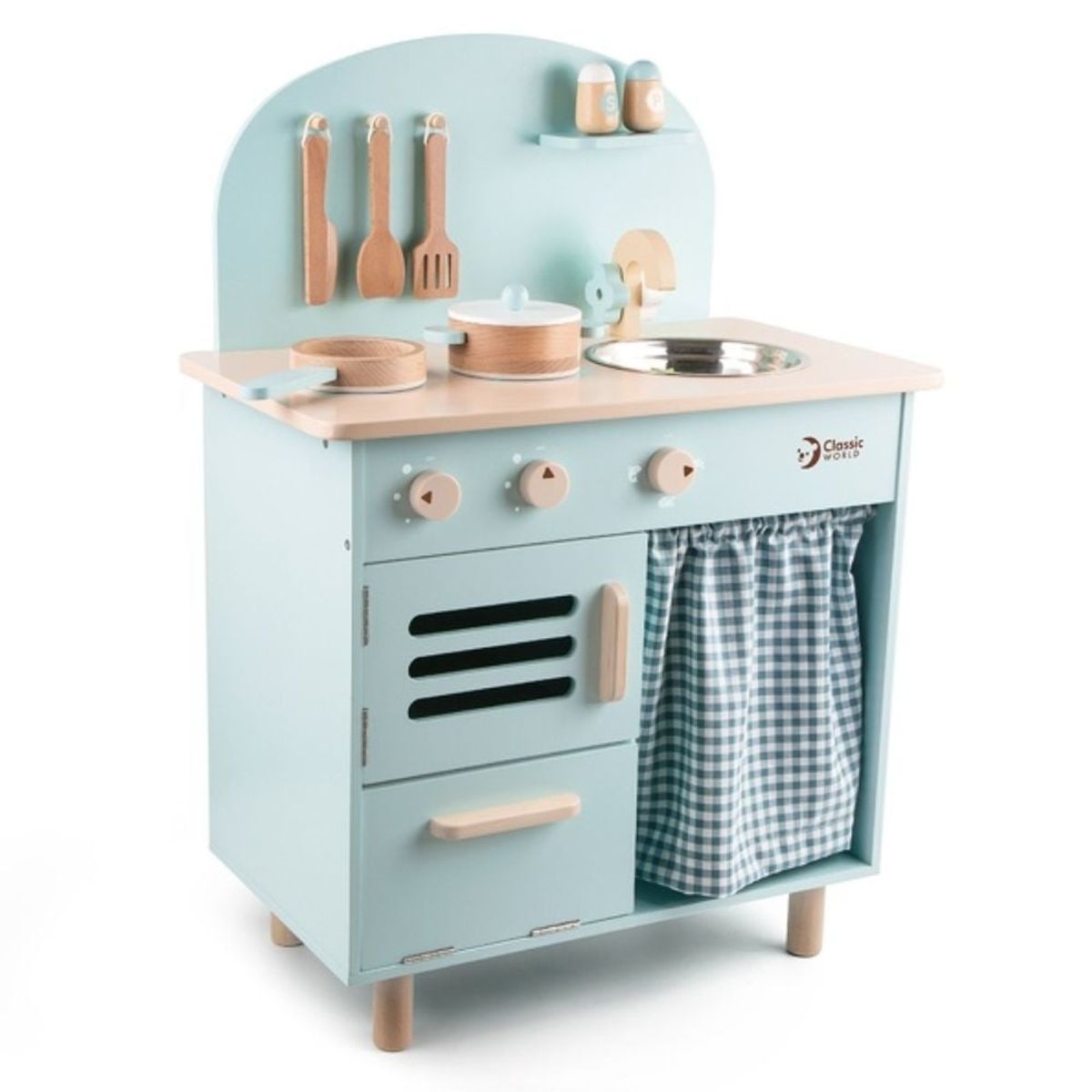 CLASSIC WORLD - Cocina Retro Azul Blue Retro Kitchen de Madera Classic World