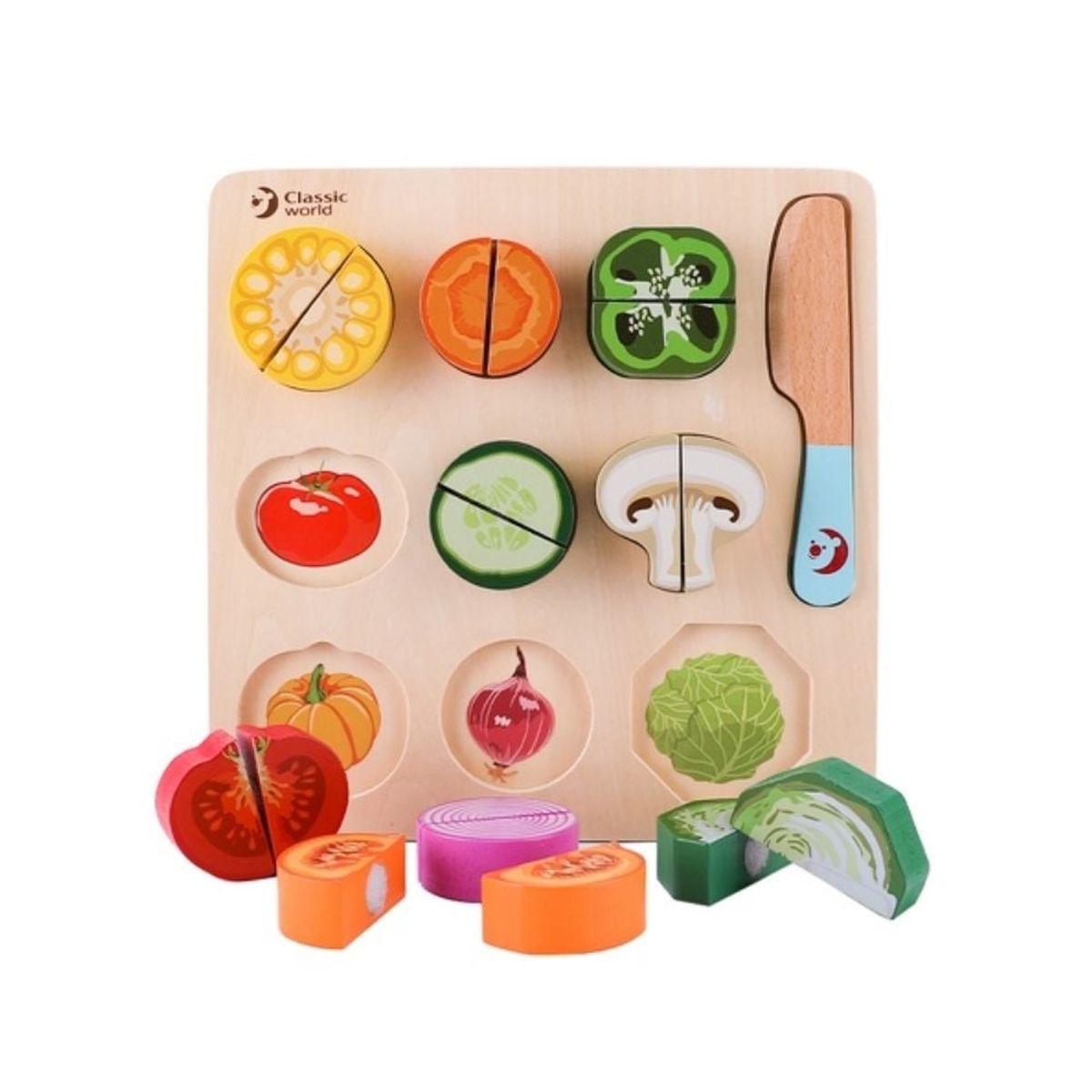 CLASSIC WORLD - Juego Cortar Verdudas Cutting Vegetables Puzzle ClassicWorld