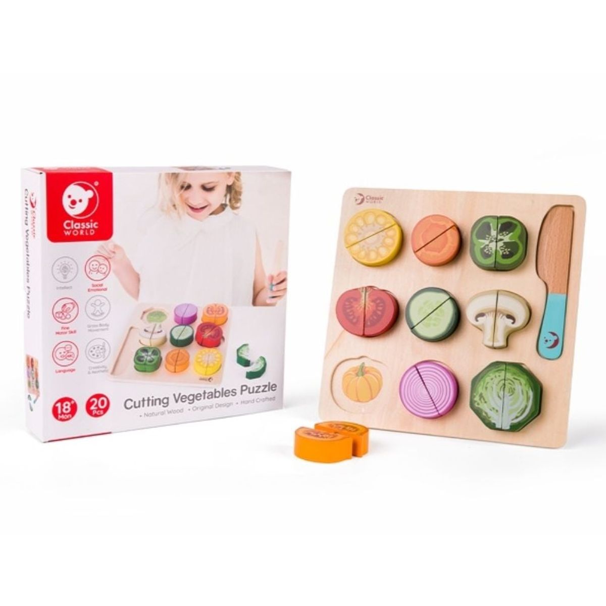 CLASSIC WORLD - Juego Cortar Verdudas Cutting Vegetables Puzzle ClassicWorld
