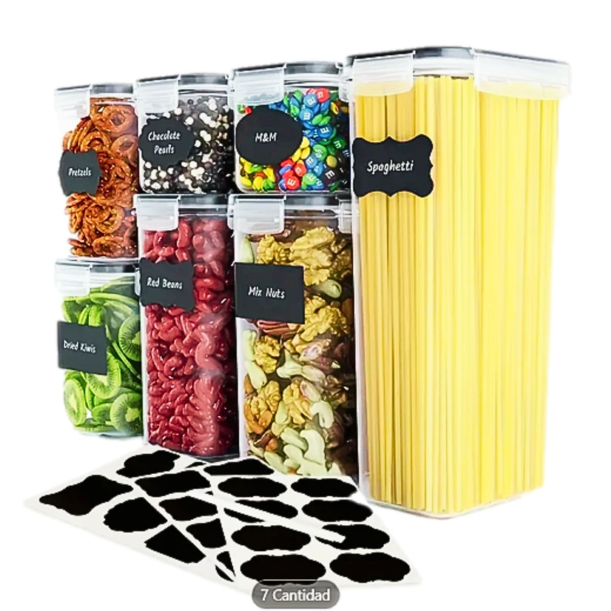 GENERICO - SET DE 7 PIEZAS DE ENVASES DE ALMACENAMIENTO DE ALIMENTOS