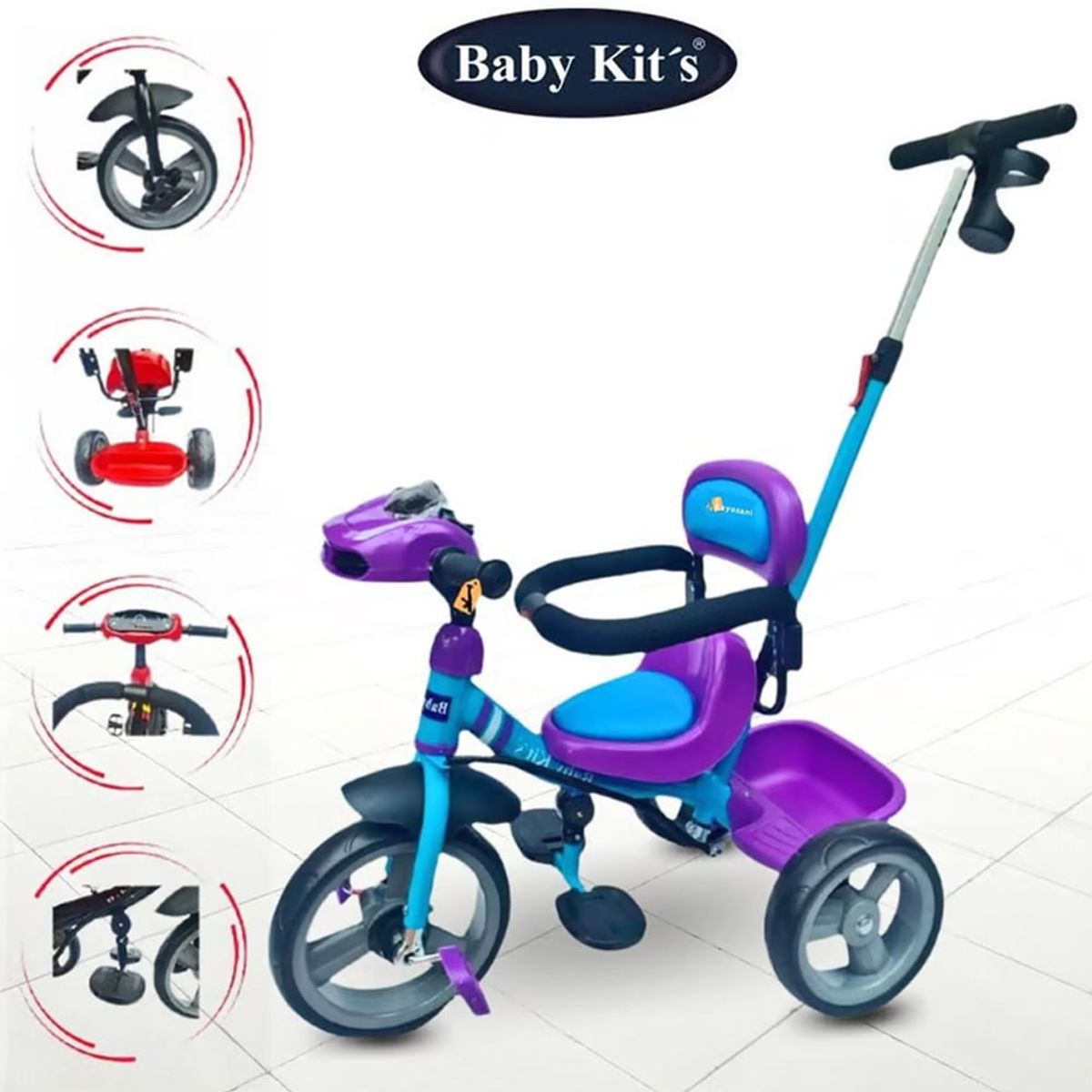 BABY KITS - Triciclo Guiador BABY KITS »OTTIMO» PURPLE