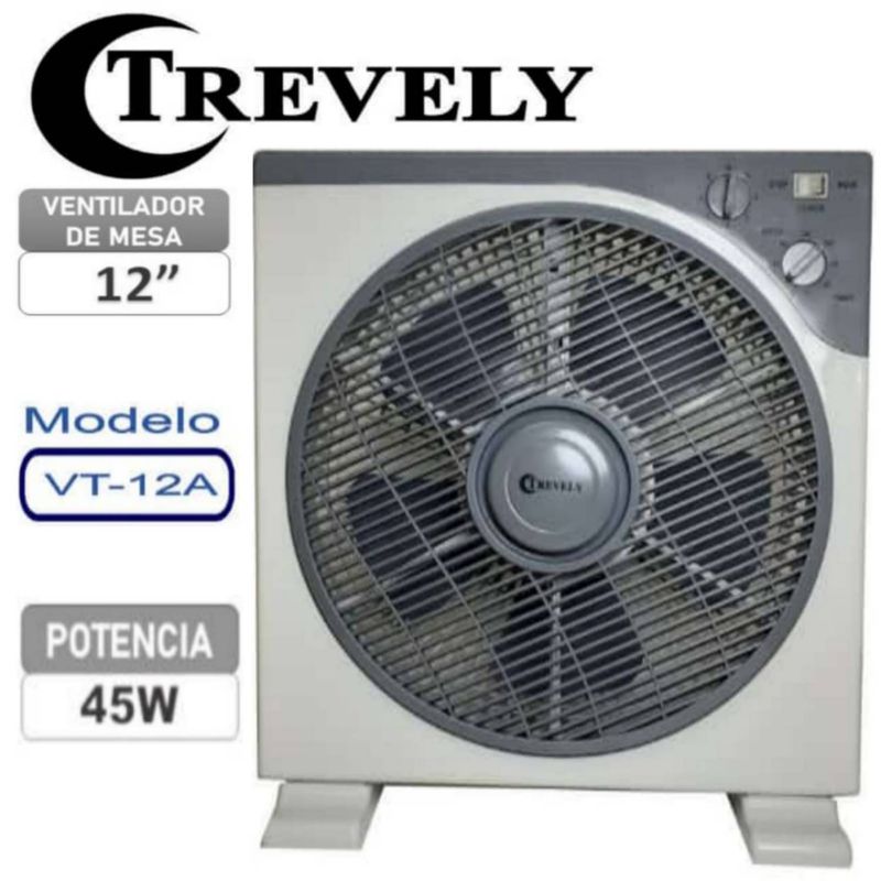 TREVELY - Ventilador mesa Trevely VT-12A - Gris 12 pulgadas
