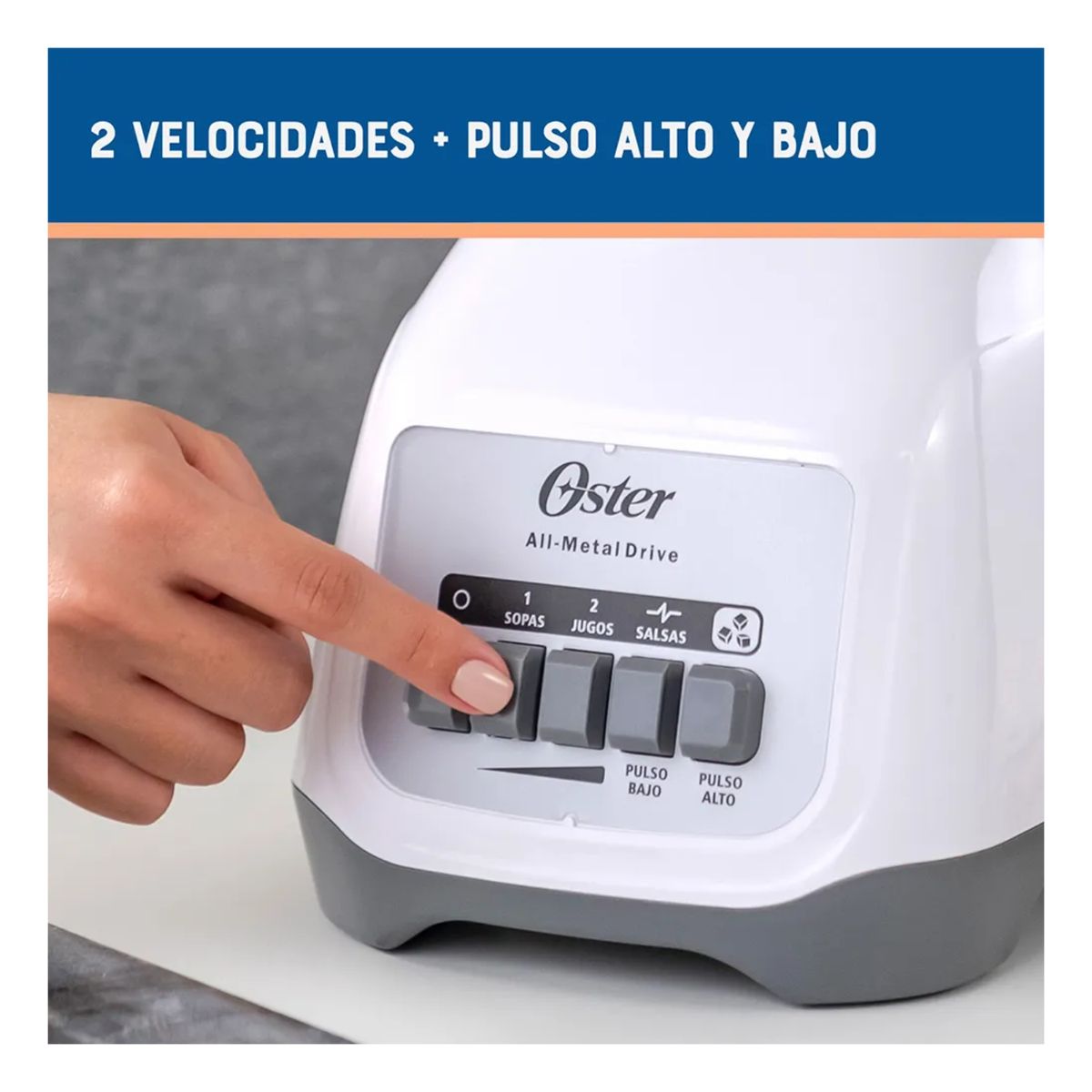 OSTER - Licuadora Oster 2 velocidades + pulso y vaso de vidrio BLSTKAGWPB