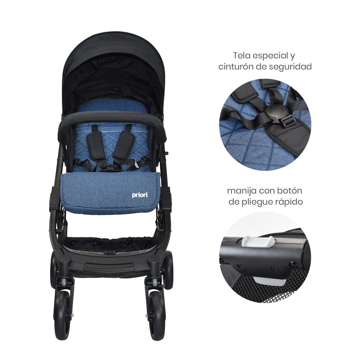 PRIORI - Coche Maleta Compacto Para Bebé Priori Argus Azul