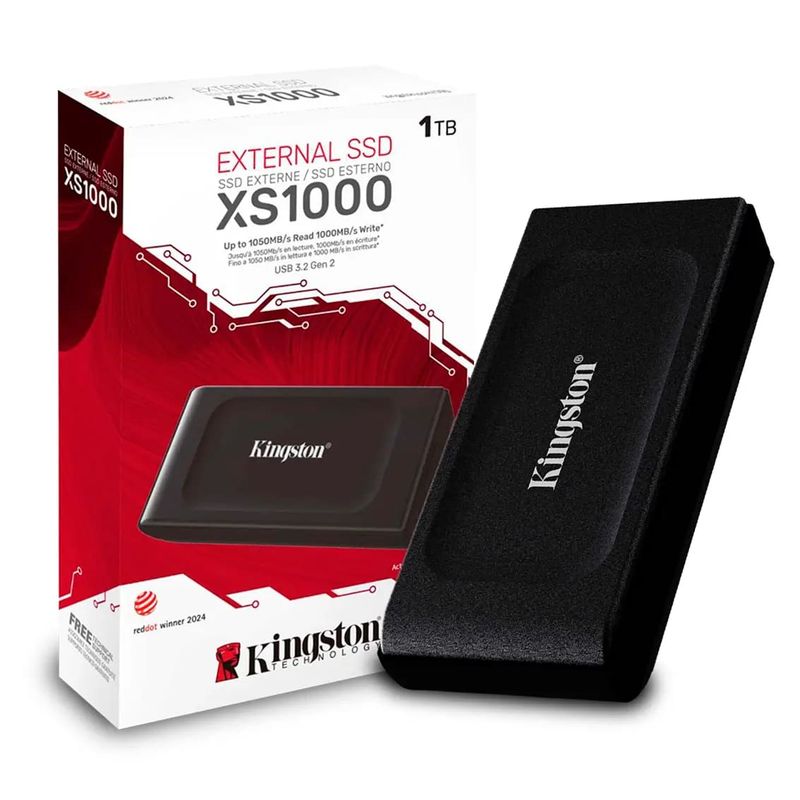 KINGSTON - DISCO SOLIDO EXTERNO 1TB KINGSTON XS1000 TIPO C USB 3.2 GEN 2