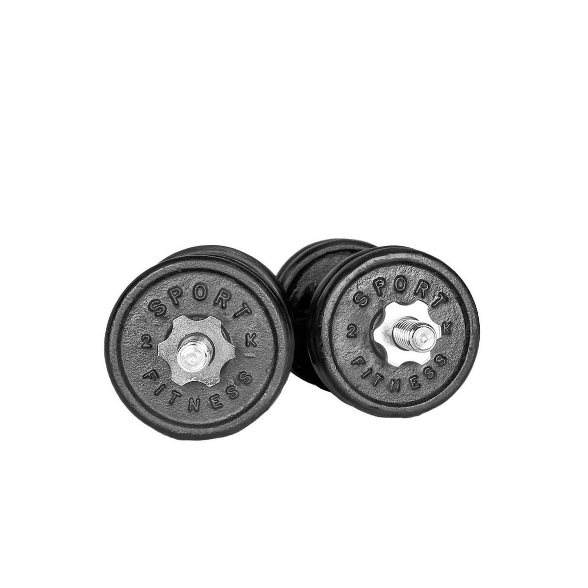 SPORT FITNESS - Set de pesas redondas de 16 kgs con mancuernas importadas