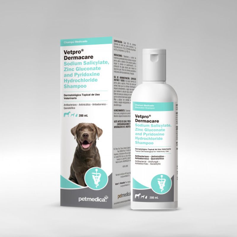AGROVET - SHAMPOO PARA PERROS Y GATOS VETPRO SODIUM SALICYLATE X 200ML