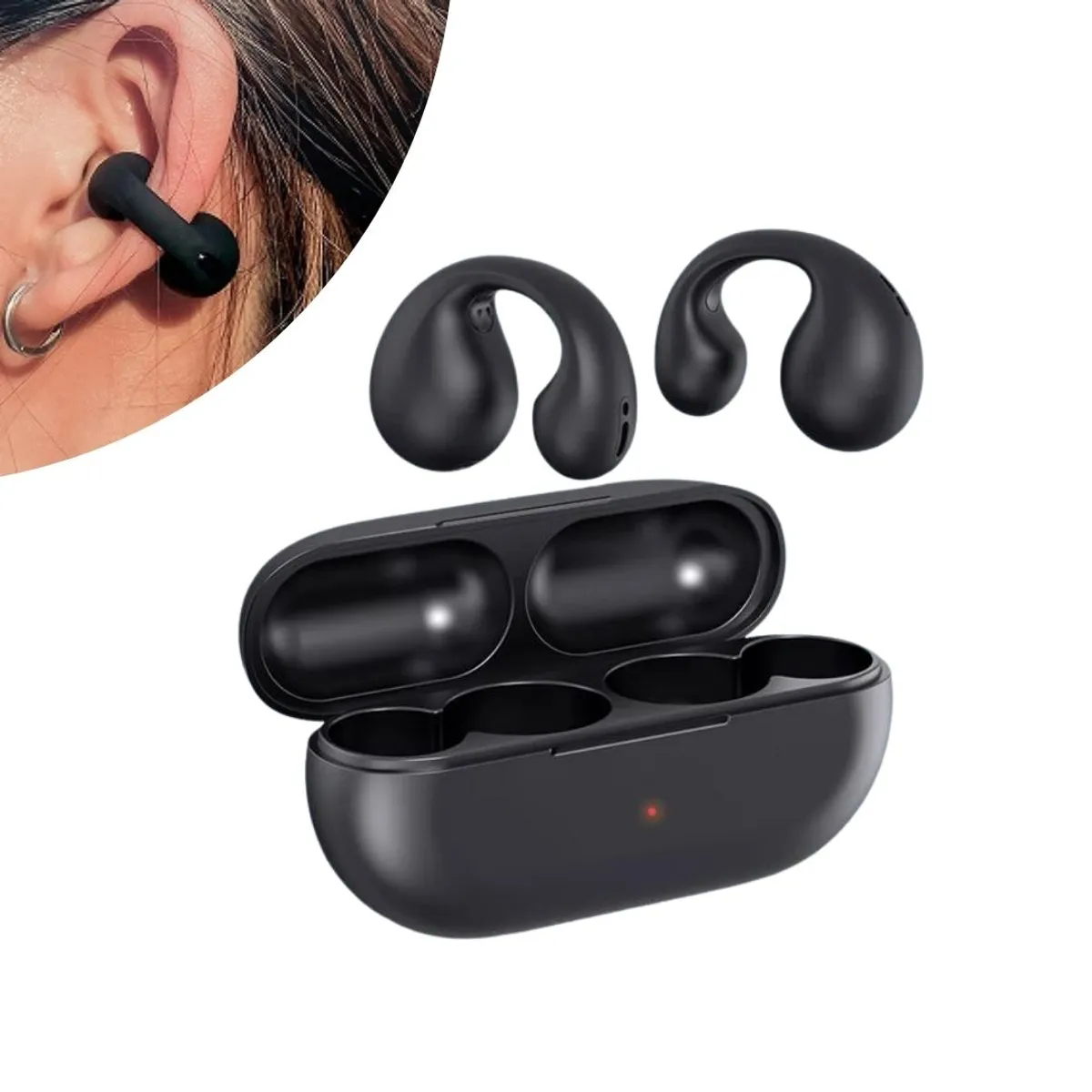 GENERICO - Audífonos Aretes Inalámbricos Color Negro