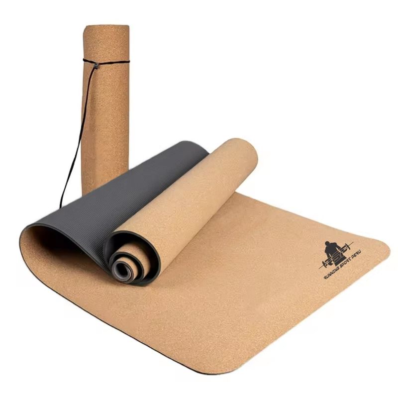 RUNNING SPORT PERU - Mat de Yoga TPE Ecológico de Corcho Negro