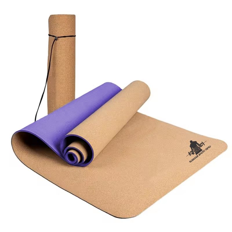 RUNNING SPORT PERU - Mat de Yoga TPE Ecológico de Corcho Lila