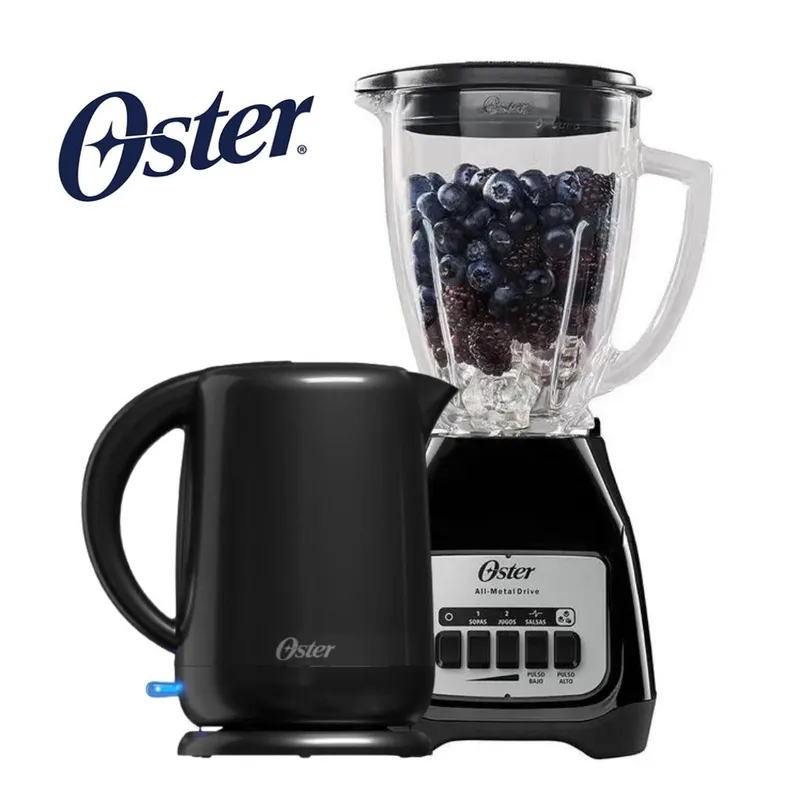 OSTER - COMBO OSTER Licuadora 2 Vel BPB + Hervidor  1,7 lts Negro