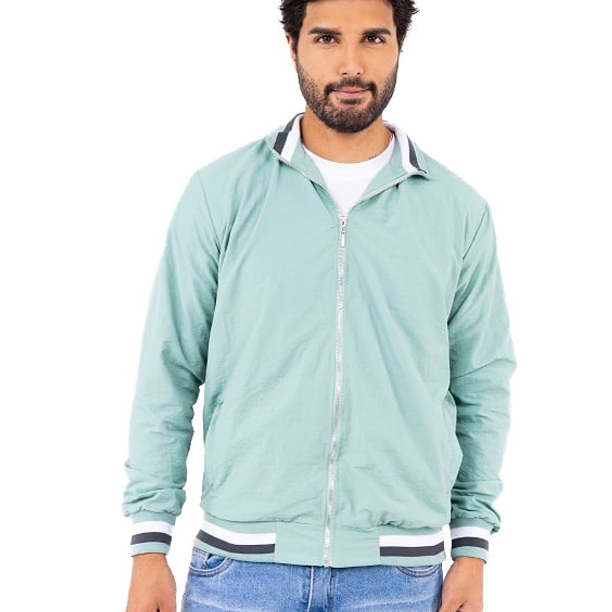 NEW YORK STARS - CASACA  CORTAVIENTO BOMBER DE TASLAN-VERDE