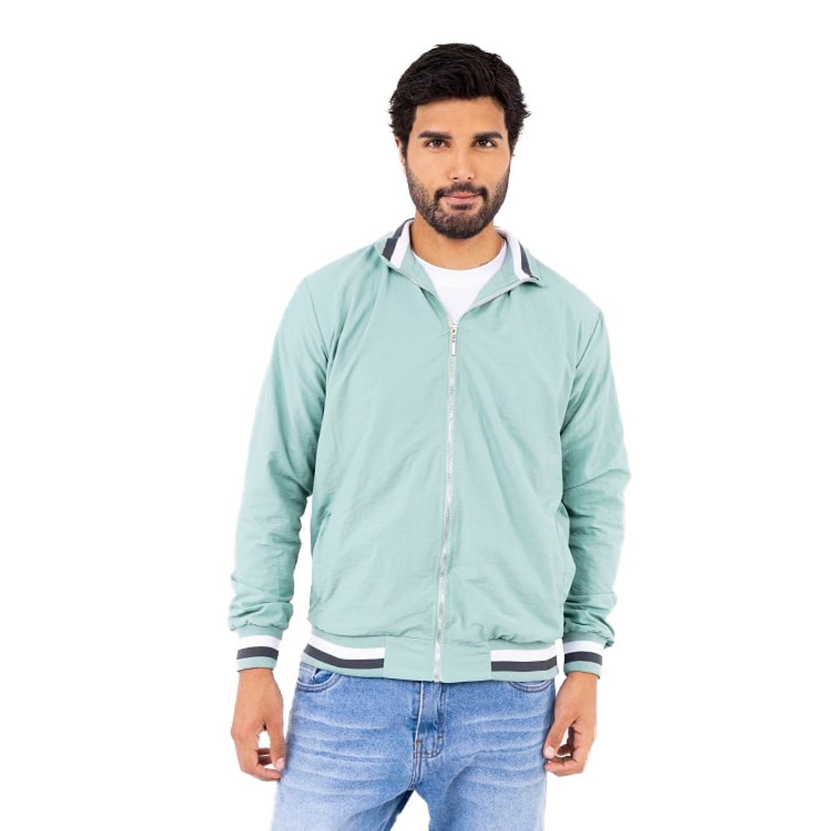 NEW YORK STARS - CASACA  CORTAVIENTO BOMBER DE TASLAN-VERDE