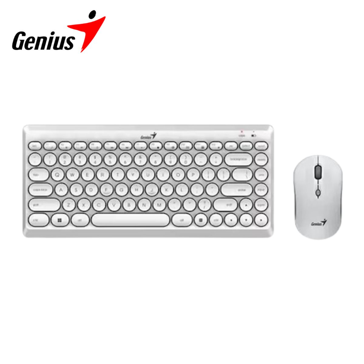 GENIUS - Teclado y Mouse Compacto Genius Luxemate Q8000 Combo Wireless Blanco