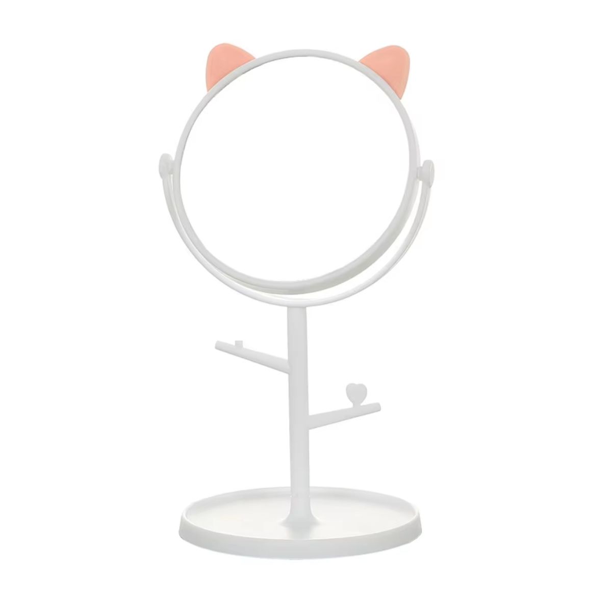 INSPIRA MARKET - Espejo Joyero de Tocador en Forma de Osito o Gatito BLANCO