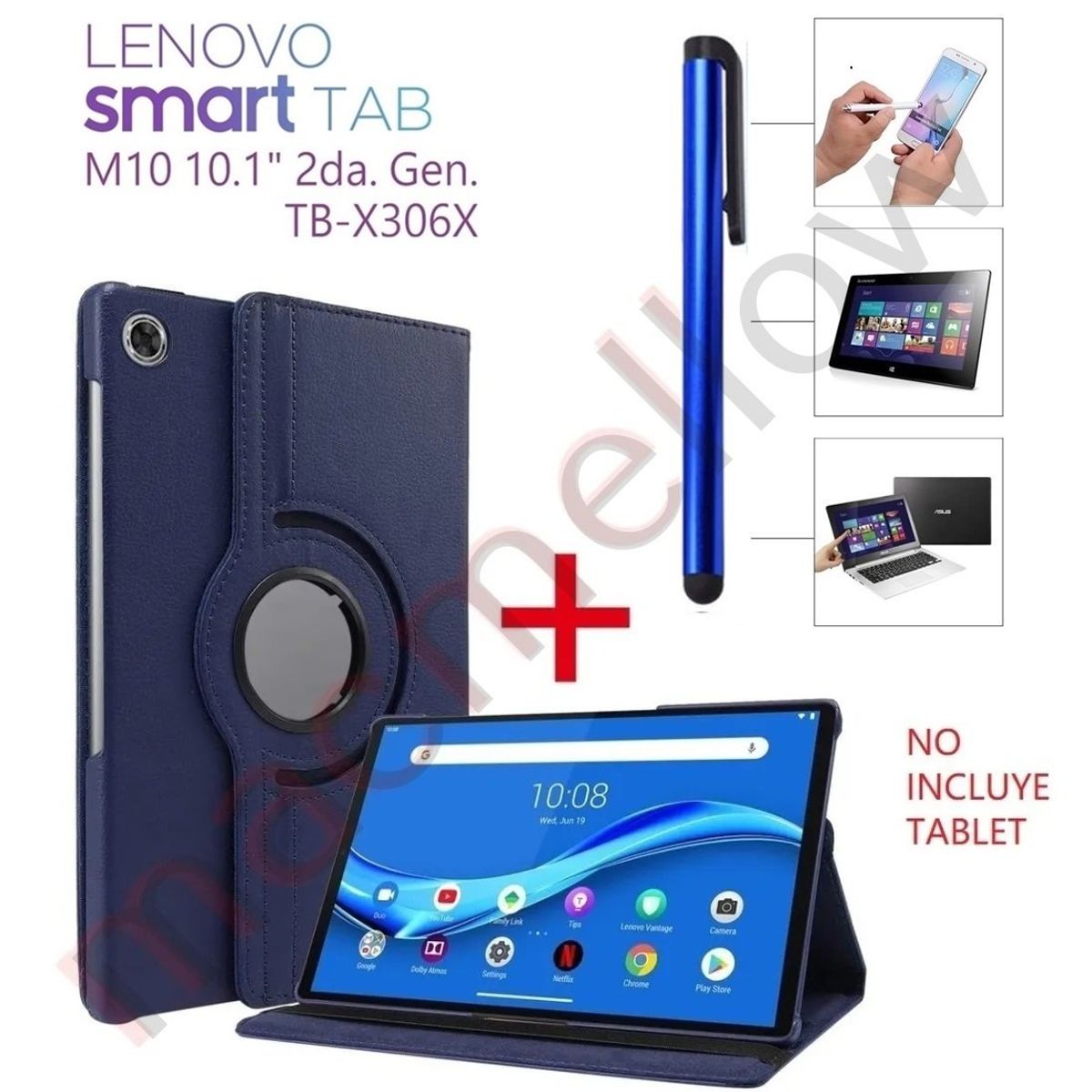 GENERICO - Funda Case + Lapiz Tactil para Lenovo M10 2da Gen 10.1 4G Lte TB-X306X.