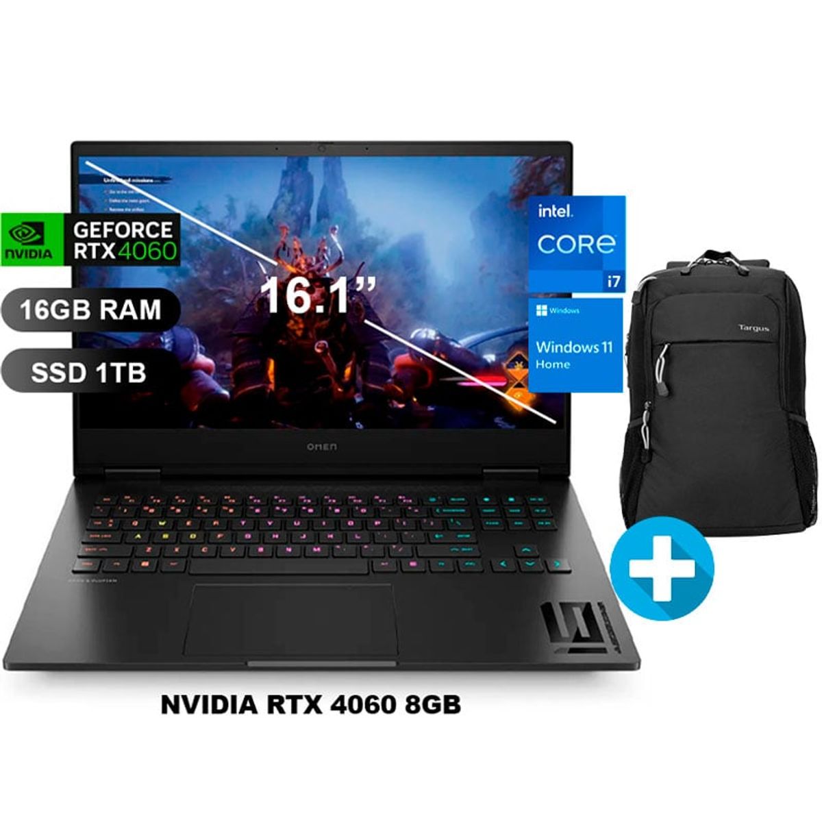 HP - Laptop Gamer Hp Omen 16-wd0000la I7-13620H, RTX4060, 16GB RAM, 1TB SSD, 16.1 (827J9LA)