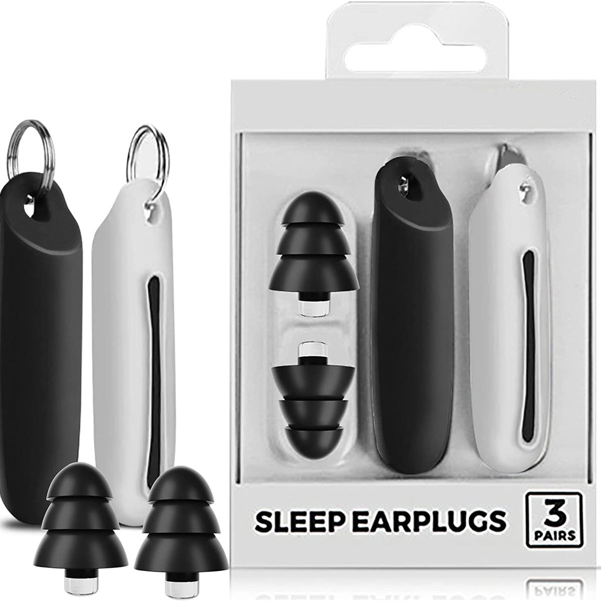 GENERICO - TAPONES PARA LOS OIDOS X 3 CON ESTUCHE PARA LA CANCELACION DE RUIDO MOLESTOS