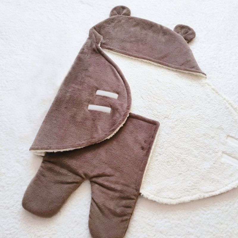 BE CRAFTY - Saco de Dormir Sleeping Envolvente de Oso Bebé 6-12 Castaña