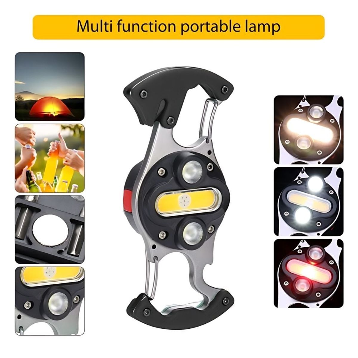 GENERICO - Llavero Doble De Supervivencia 6 En 1 Cafini Cn-l1683 - negro