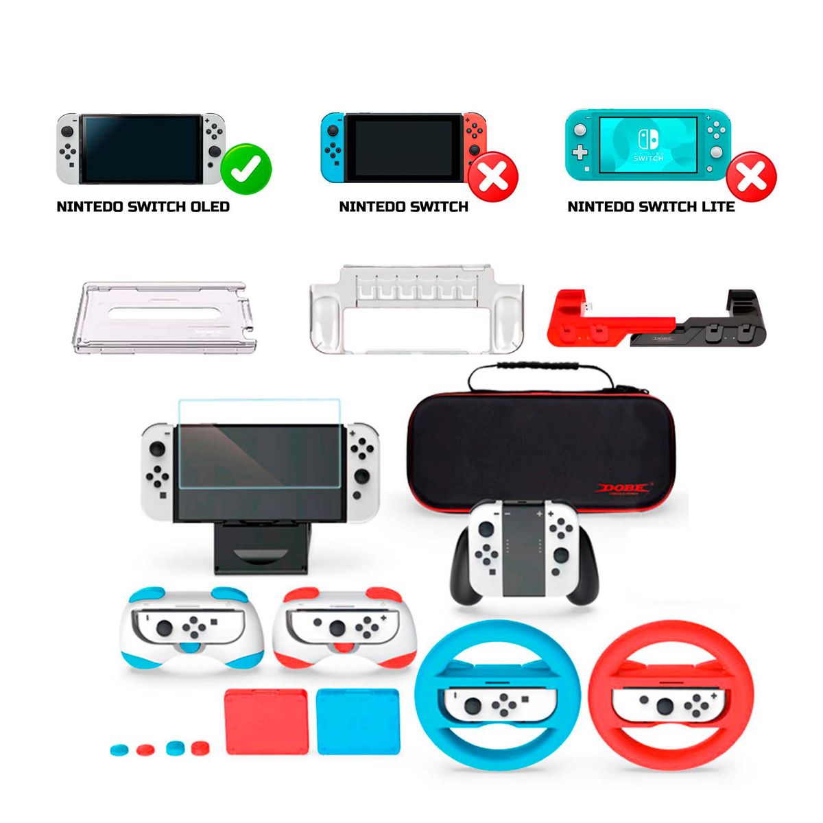 DOBE - Kit De Accesorios 16 En 1 Para Nintendo Switch OLED – TNS-2166