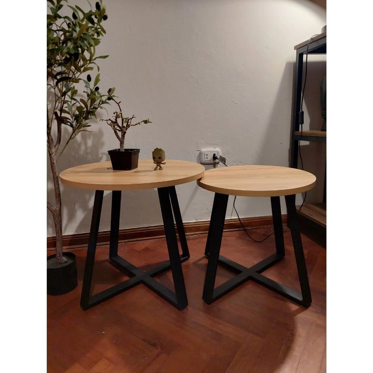 GENERICO - Mesas de centro estilo nido circular industrial panela