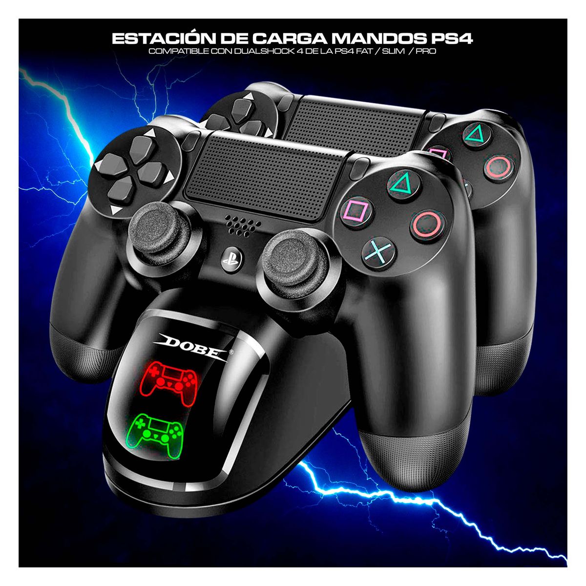 DOBE - Cargador Para Mandos Estación De Carga Compatible Ps4 Negro