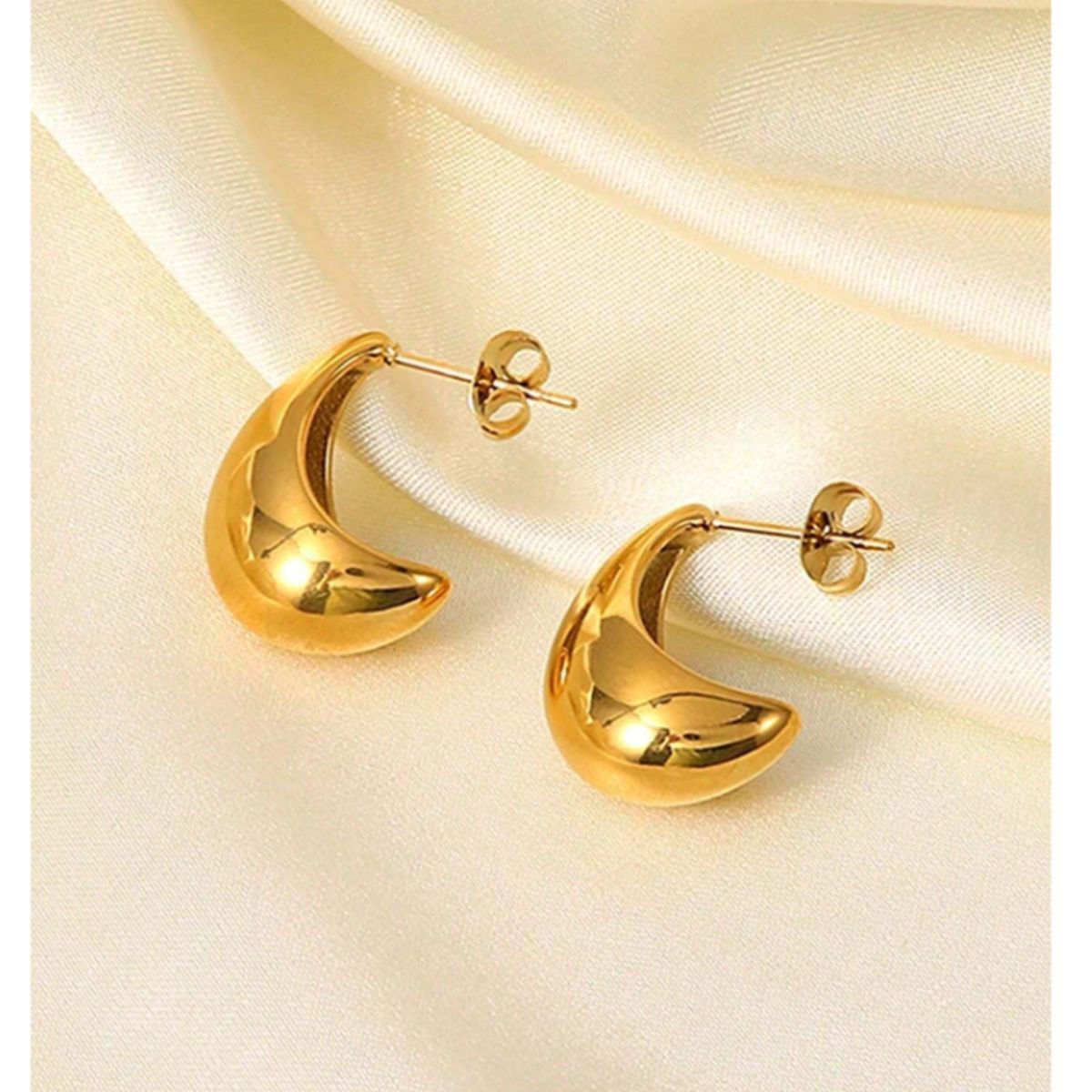 GENERICO - ARETES TIPO GOTA DE ACERO INOXIDABLE