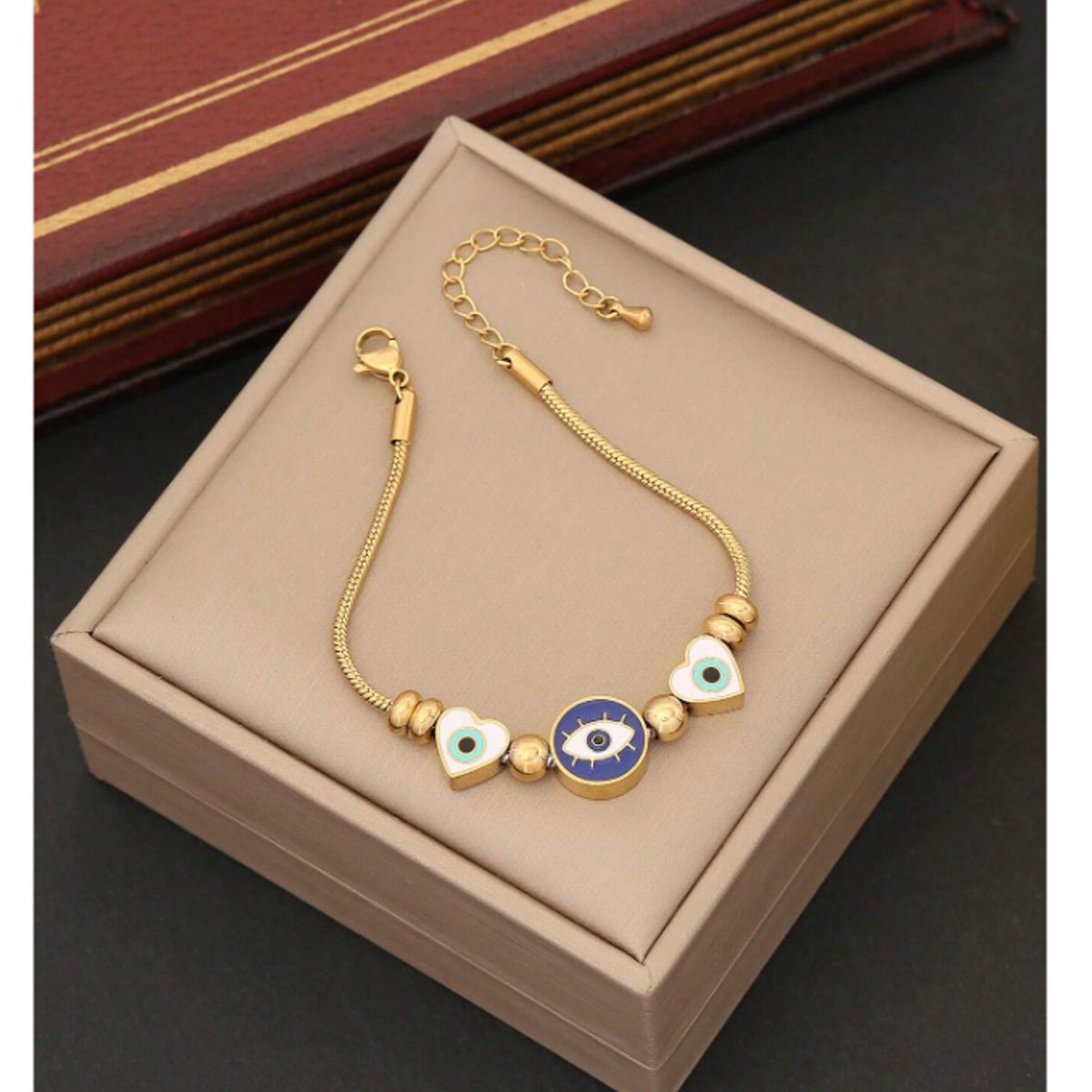 GENERICO - PULSERA DE OJO TURCO DE ACERO INOXIDABLE