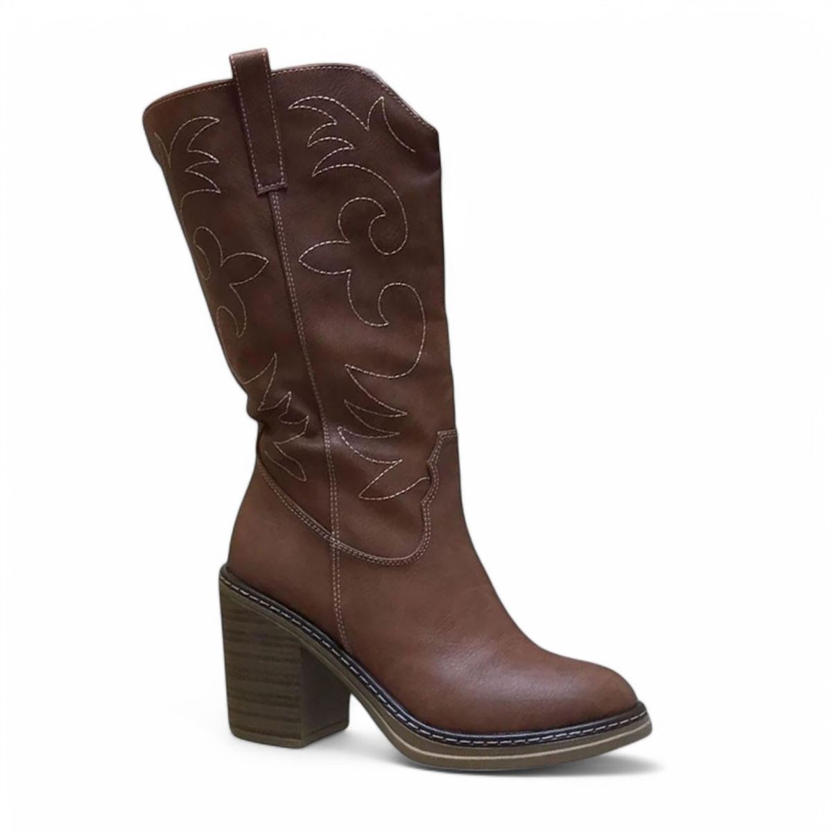 GENERICO - Botin Mujer Texana Vaquera 2086L-78 Color Camel